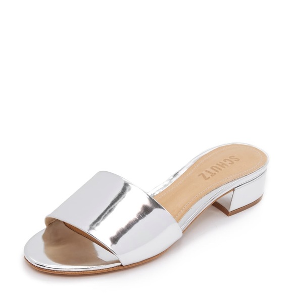 SCHUTZ Shoes - SCHUTZ ‘Elke’ Mirrored Slide Sandal Heel